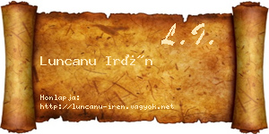 Luncanu Irén névjegykártya